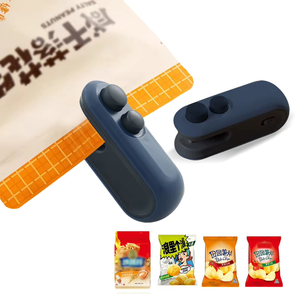 2 in 1 Sealer Cutter Portable Resealer Machine Vacuum Food Sealer Handheld Bag Sealing Machine for Food Storage Snacks Freshness