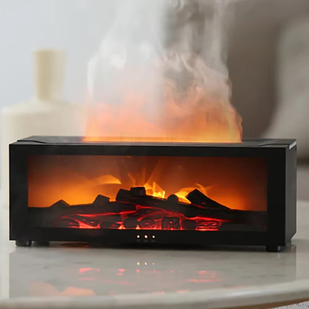 Fireplace Flame Aroma Diffuser | 3D Flame Ultrasonic Essential Oil Diffuser