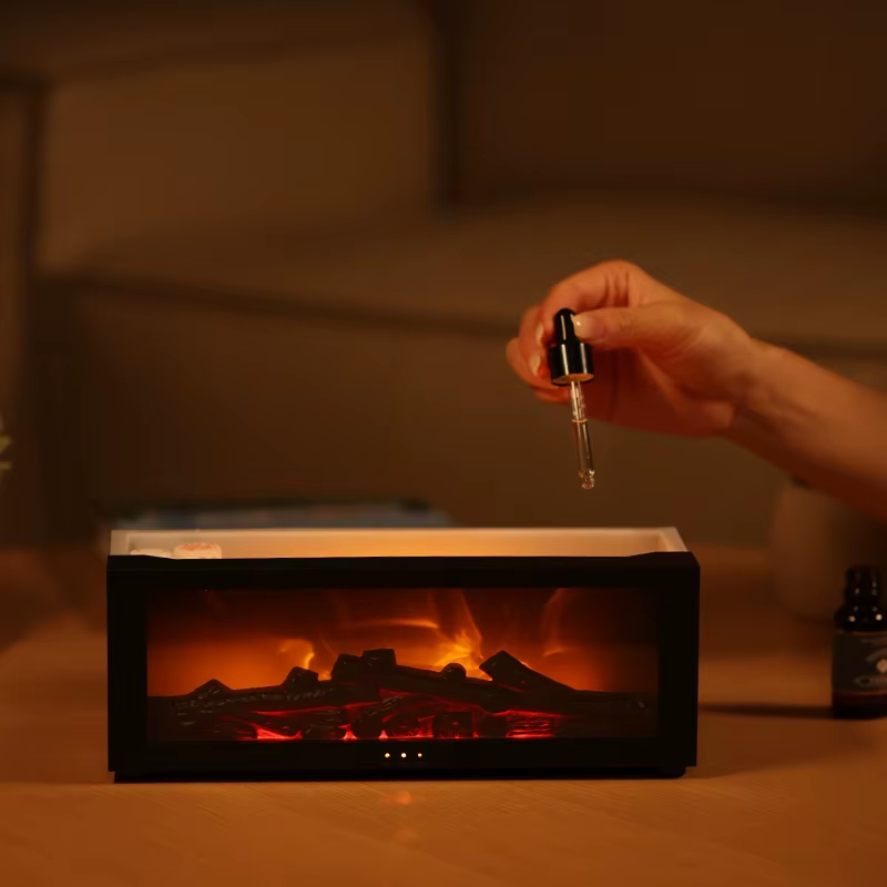 Fireplace Flame Aroma Diffuser | 3D Flame Ultrasonic Essential Oil Diffuser